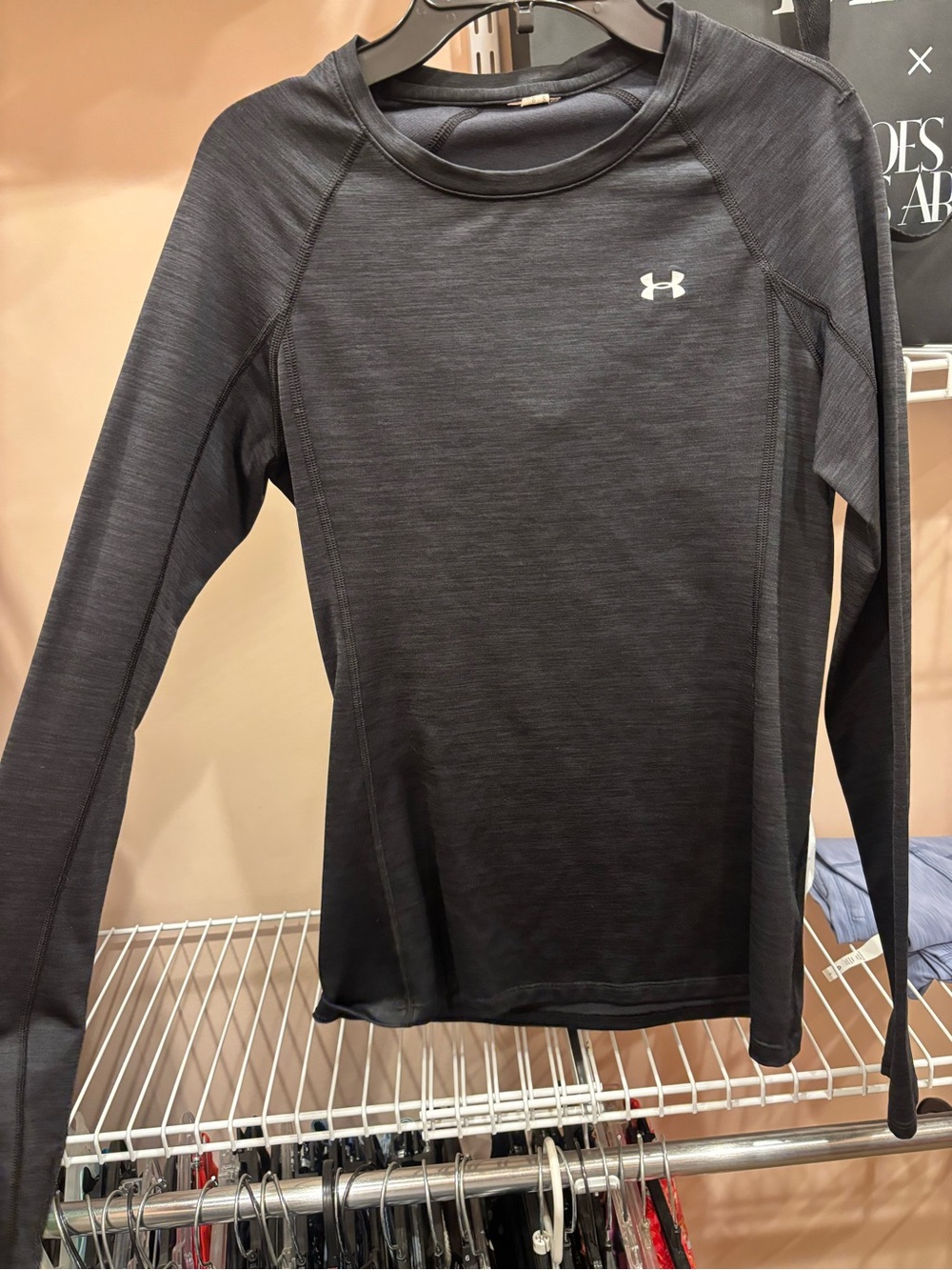 Under Armour Boys' Long Sleeve Performance Top - Black/Gray